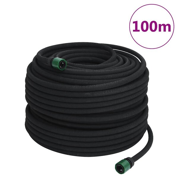 vidaXL Tuyau d'arrosage de jardin noir 0 6" 100 m caoutchouc