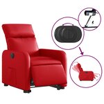 vidaXL Fauteuil inclinable électrique rouge similicuir