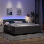 vidaXL Lit à ressort LED Gris clair et blanc 200 x 200 cm