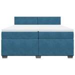 vidaXL Sommier à lattes de lit et matelas Bleu 200x200 cm velours