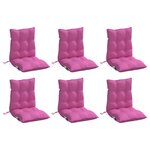 vidaXL Coussins de chaise à dossier bas lot de 6 rose tissu oxford
