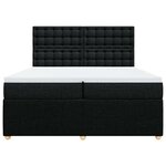 vidaXL Sommier à lattes de lit avec matelas Noir 200x200 cm Tissu