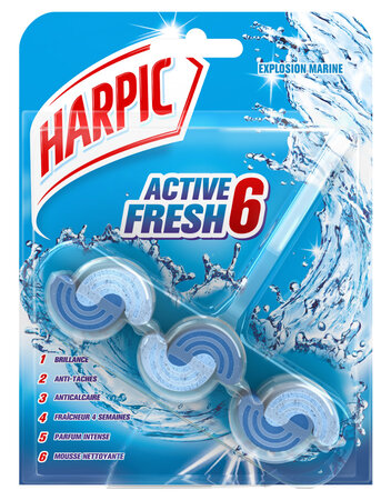 Harpic Bloc Cuvette Active Fresh Explosion Marine (lot de 4)