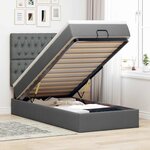 vidaXL Lit ottoman avec matelas et LED Gris foncé 80x200cm tissu