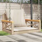 vidaXL Balancelle avec coussins beige 63x62x40 cm résine tressée