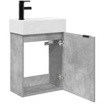 vidaXL Meuble de salle de bain avec robinet Gris béton