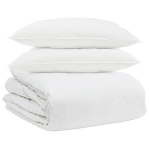 vidaXL Ensemble de Duvet avec oreiller 3 pc Blanc Plume de canard