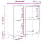vidaXL Armoire à disques sonoma gris 84 5x38x89 cm bois d'ingénierie