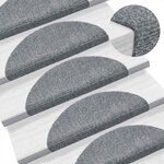 vidaXL Tapis d'escalier autocollants 5 pièces 56 x 17 x 3 cm Gris clair Demi-rond