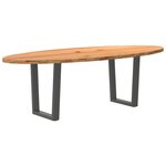 vidaXL Table à manger marron clair bois de chêne massif ovale