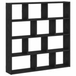 vidaXL Étagère cube murale 12 compartiments noir bois d'ingénierie