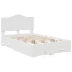 vidaXL Cadre de lit avec tiroir Blanc 120 x 190 cm Bois d'ingénierie