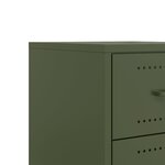 vidaXL Tables de chevet 2 Pièces vert olive 36x39x43 5 cm acier