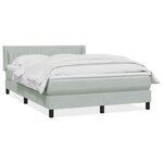 vidaXL Sommier à lattes de lit et matelas gris clair 140x210cm velours
