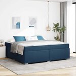 vidaXL Cadre de lit Bleu 200 x 200 cm tissu
