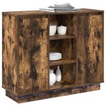 vidaXL Buffet LED Chêne fumé 90 x 32 x 75 cm Bois d'ingénierie