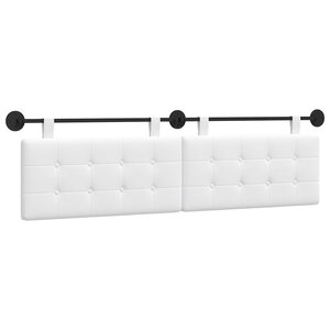 vidaXL Tête de lit suspendue Blanc Tissu