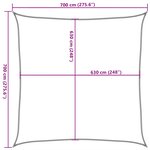 vidaXL Voile d'ombrage 160 g/m² carré bleu 7x7 m PEHD