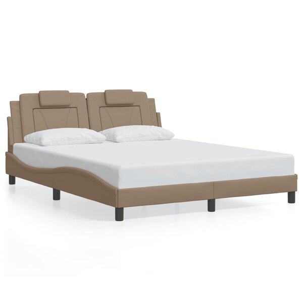 vidaXL Cadre de lit Viana sans matelas cappuccino 160x200 cm similicuir