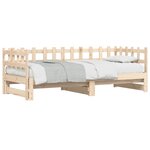 vidaXL Lit coulissant sans matelas 2x(80x200) cm Bois massif