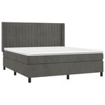 vidaXL Sommier à lattes de lit et matelas Gris foncé 180x200cm Velours