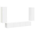vidaXL Ensemble de meuble TV mural 4 Pièces Blanc Bois d'ingénierie