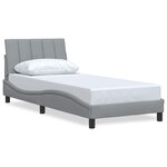 vidaXL Cadre de lit sans matelas Hanko gris clair 80x200 cm tissu
