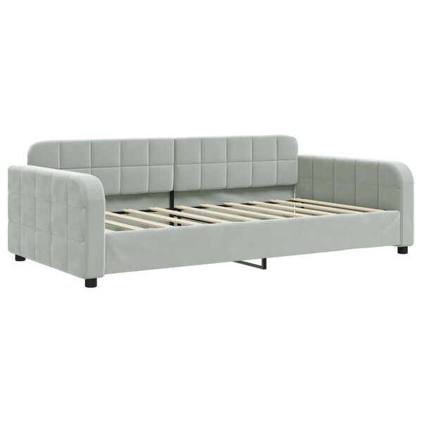 vidaXL Lit de jour gris clair 100x190 cm velours