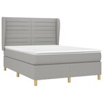 vidaXL Sommier à lattes de lit avec matelas Gris clair 140x200cm Tissu