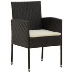 vidaXL Mobilier à dîner d'extérieur 3 Pièces Résine tressée Noir