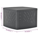 Vidaxl table d'appoint anthracite 54x54x36 5 cm plastique