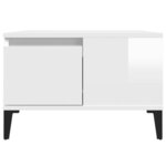 vidaXL Table basse blanc brillant 55x55x36 5 cm bois d'ingénierie