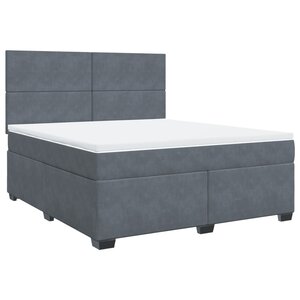 vidaXL Sommier à lattes de lit et matelas Gris foncé 180x200cm Velours