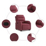 vidaXL Fauteuil inclinable rouge bordeaux tissu