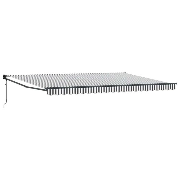 vidaXL Auvent rétractable anthracite et blanc 5x3 m tissu et aluminium