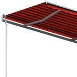 vidaXL Auvent manuel rétractable avec poteaux 3x2 5 m Orange et marron