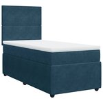 vidaXL Sommier à lattes de lit avec matelas bleu 80x200 cm velours