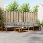 vidaXL Ensemble de canapés d'extérieur 6 Pièces Gris Naturel et Clair