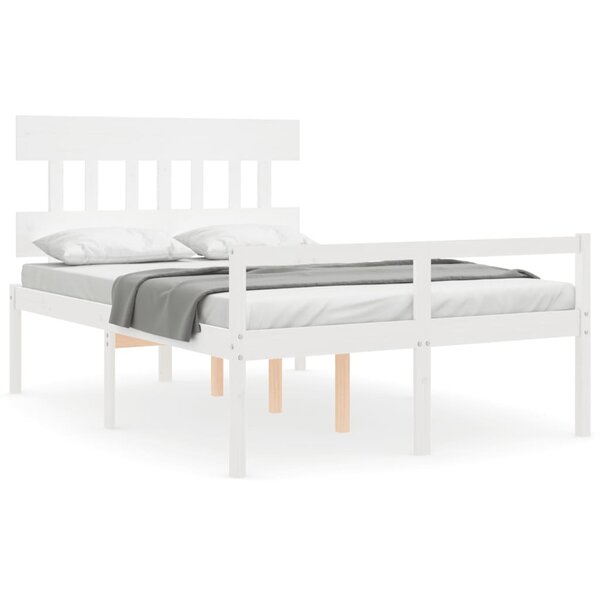 vidaXL Lit pour personne âgée et tête de lit double bois massif