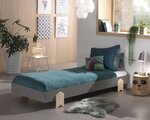 Lit Modulo Arrow Gris Empilable 90x200 L 203 6 x Lg 93 8 x H 27 5 cm