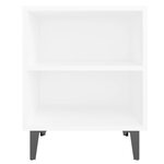 vidaXL Tables de chevet avec pieds en métal 2 Pièces blanc 40x30x50 cm