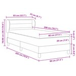 Lit Box Spring vidaXL avec Matelas Noir 80x200 cm Tissu