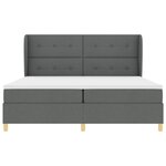Lit à ressorts vidaXL avec matelas gris foncé 200x200 cm en tissu