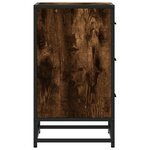 vidaXL Table de chevet chêne fumé 40x34 5x60cm bois d'ingénierie métal