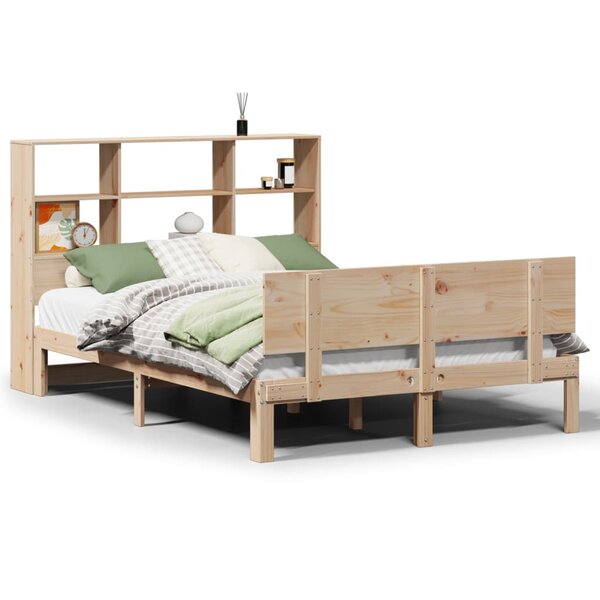 vidaXL Lit bibliothèque sans matelas 150x200 cm bois massif de pin