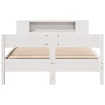 vidaXL Lit bibliothèque sans matelas blanc 140x200 cm bois pin massif