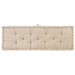 vidaXL Coussin de plancher de palette Coton 120x40x7 cm Beige