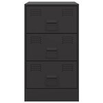 vidaXL Table de chevet noir 34 5x39x62 cm acier