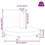 vidaXL Socles de parasol d'extérieur Bois clair 48 x 48 x 32.5 cm