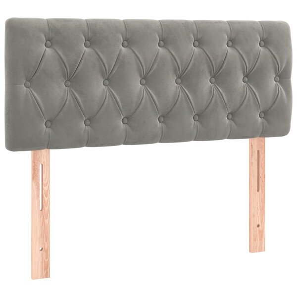 vidaXL Tête de lit Gris clair 90x7x78/88 cm Velours